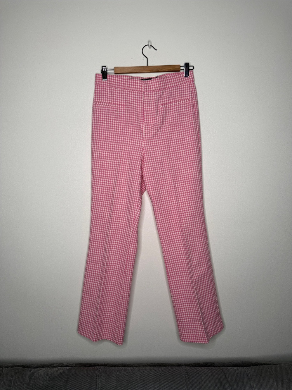 Zara Pink and White Gingham Skirt